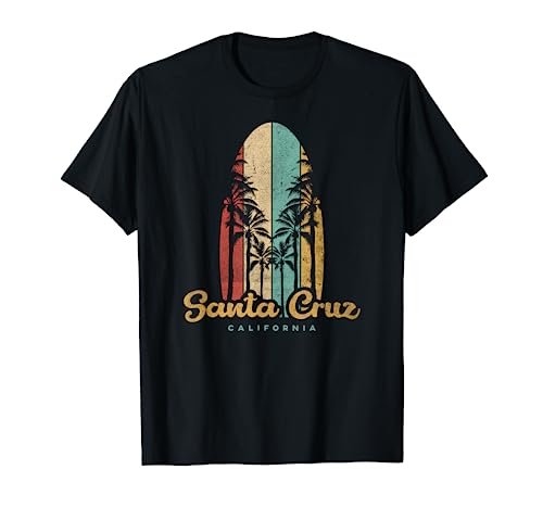 Ciudad de Santa Cruz en California Summer Surfer Vintage Retro Camiseta