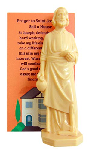Westmon Works - Estatua de San José para vender hogares con tarjeta de instrucciones y oración de casa
