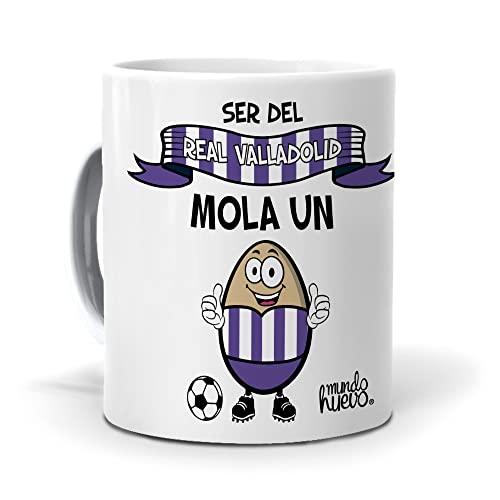 Taza Ser del Real Valladolid mola un huevo. Cerámica AAA - 350 ml.